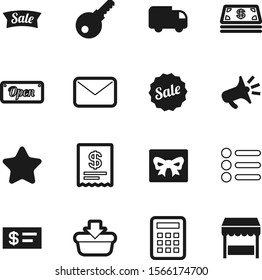 shopping vector icon set such as: stack, sound, christmas, ui, celebration, bills, announcement, place, lines, math, post, car, retail, broadcast, voice, speaker, drop, user, dollar, star, letter