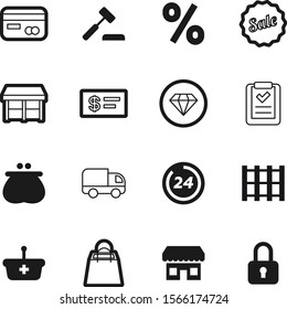shopping vector icon set such as: pen, gavel, funding, shiny, big, van, lorry, shape, padlock, promotion, password, precious, tag, package, product, innocence, saving, pallet, jewel, template, work