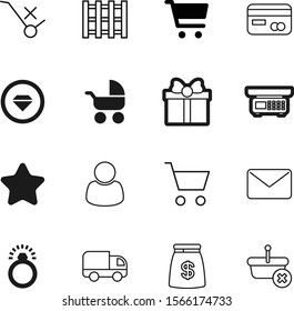 shopping vector icon set such as: message, users, social, fast, giftbox, day, christmas, card, childhood, caution, valentine, free, email, pallet, born, service, save, luggage, human, plastic Imagem Vetorial Stock