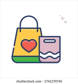 Shopping vector icon style illustration. Startup and New Business outline filled symbol icon. EPS 10
