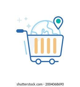 Shopping Vector Icon style illustration. EPS 10 File