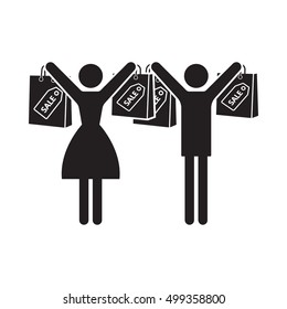 Shopping. Vector Icon Symbol on the white background