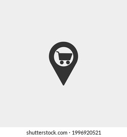 Icono de vector de compras para web y diseño