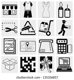 Shopping vector icons set.