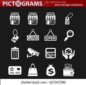 shopping vector icons for user interface design