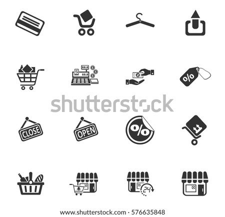 shopping vector icons for user interface design