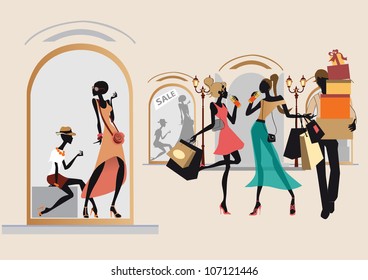 shopping vector illustration