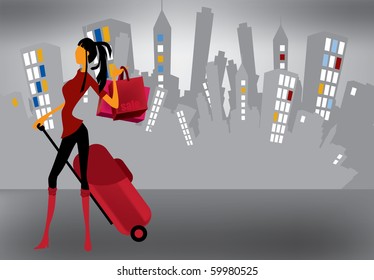 Shopping vector illustration