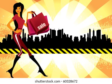 Ilustração de vetor de compras