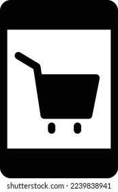 ilustración del vector de compra en un fondo transparente. Símbolos de calidad superior. Iconos vectoriales de glifos para diseño de conceptos y gráficos. 
