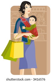 Shopping vector illustration series. Shopping girl. Check my portfolio for much more of this series as well as thousands of other great vector items.