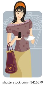 Shopping vector illustration series. Shopping girl. Check my portfolio for much more of this series as well as thousands of other great vector items.