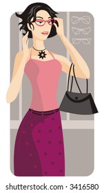 Shopping vector illustration series. Shopping girl. Check my portfolio for much more of this series as well as thousands of other great vector items.