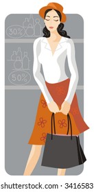 Shopping vector illustration series. Shopping girl. Check my portfolio for much more of this series as well as thousands of other great vector items.