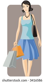 Shopping vector illustration series. Shopping girl. Check my portfolio for much more of this series as well as thousands of other great vector items.