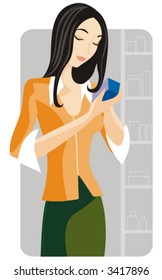 Shopping vector illustration series. Shopping girl. Check my portfolio for much more of this series as well as thousands of other great vector items.
