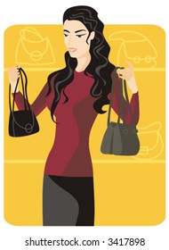 Shopping vector illustration series. Shopping girl. Check my portfolio for much more of this series as well as thousands of other great vector items.