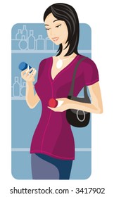 Shopping vector illustration series. Shopping girl. Check my portfolio for much more of this series as well as thousands of other great vector items.