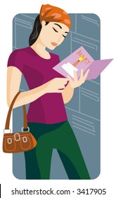 Shopping vector illustration series. Shopping girl. Check my portfolio for much more of this series as well as thousands of other great vector items.