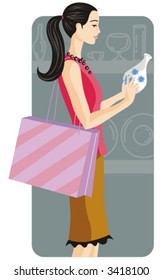 Shopping vector illustration series. Shopping girl. Check my portfolio for much more of this series as well as thousands of other great vector items.