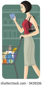 Shopping vector illustration series. Shopping girl. Check my portfolio for much more of this series as well as thousands of other great vector items.