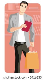 Shopping vector illustration series. Shopping man. Check my portfolio for much more of this series as well as thousands of other great vector items.