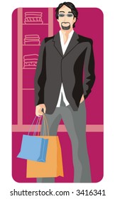 Série de ilustração de vetor de compras. Comprador. Verifique meu portfólio para muito mais desta série, bem como milhares de outros grandes itens vetoriais.