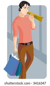 Shopping vector illustration series. Shopping man. Check my portfolio for much more of this series as well as thousands of other great vector items.