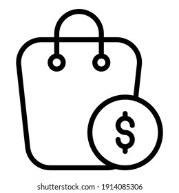 shopping vector line icon, shopping and discount sale icon.