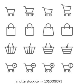 Shopping Vector Line Icon Set. Contains such Icons as Shopping Cart, Shopping Bag, Buy, Delete, Error and more. Expanded Stroke