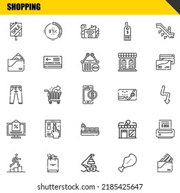 conjunto de iconos de línea vectorial de compra. venta, promoción y vaqueros Iconos. Diseño delgado de línea. Elementos gráficos de contorno modernos, símbolos de trazo simple ilustración de fondo