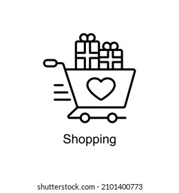 Iconos de línea de vectores de compras para sus proyectos digitales o de impresión.