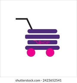  Shopping vector logo design template.