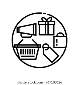Shopping vector outline icon