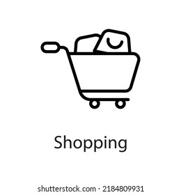 Shopping vector Outline Icon Design illustration on White background. EPS 10 File 