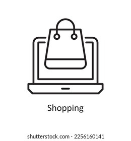 Shopping Vector Outline Icon Design illustration. Shopping and E-Commerce Symbol on White background EPS 10 File