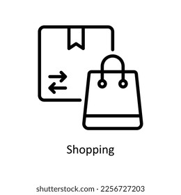 Shopping Vector Outline icon for your digital or print projects. stock illustration