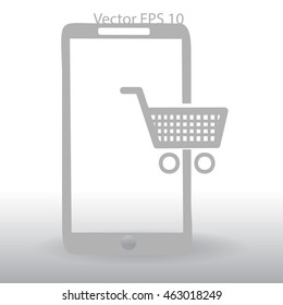 Shopping via mobile phone vector