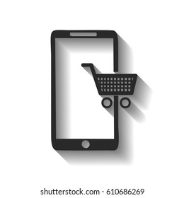 Shopping via mobile phone vector