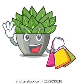Shopping view of green echeveria cactus cartoon