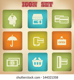 Shopping vintage icons,vector