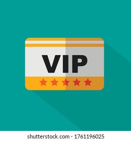Shopping vip card flat icon isolated on white background. Vector illustration. Eps 10.