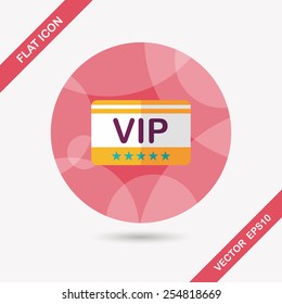 shopping vip card flat icon with long shadow,eps10