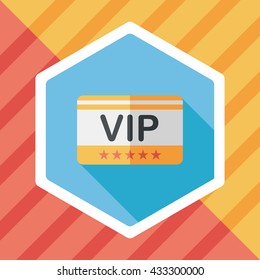 shopping vip card flat icon with long shadow,eps10