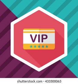 shopping vip card flat icon with long shadow,eps10