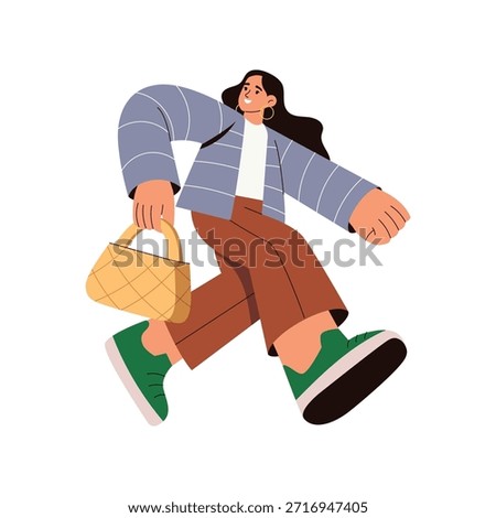 Shopping Walk flat vector character concept illustration. 