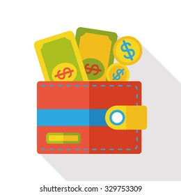 shopping wallet flat icon