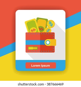 shopping wallet flat icon