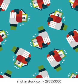 shopping wallet flat icon,eps10 seamless pattern background