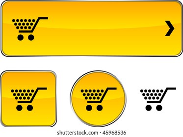  Botones web de compras. Ilustración vectorial.